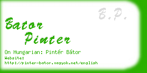 bator pinter business card